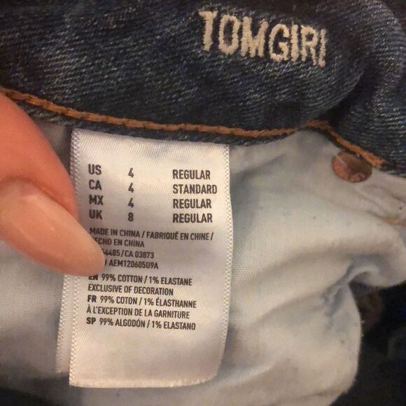 American eagle stretch denim distressed button fly Tomgirl jeans - Picture 4 of 5